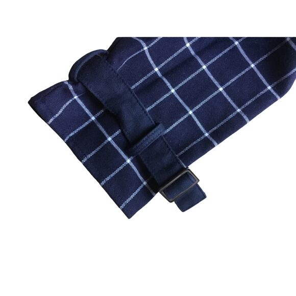 J.O.A. Pullover Navy & White Plaid with Cinched Cuffs Sweatshirt Size L - Picture 4 of 4